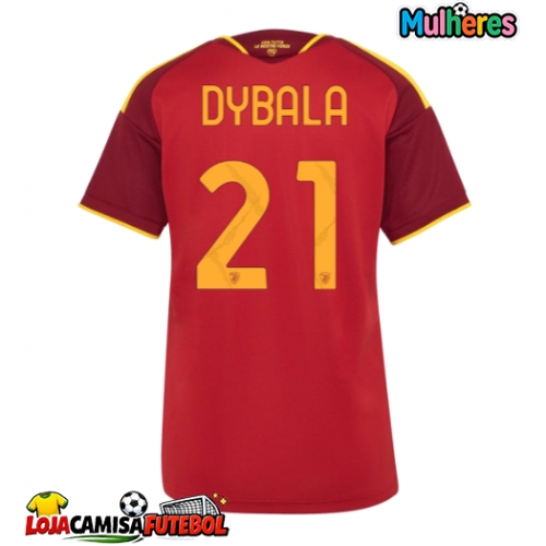Camisa de Futebol AS Roma Paulo Dybala #21 Equipamento Principal Mulheres 2026-27 Manga Curta